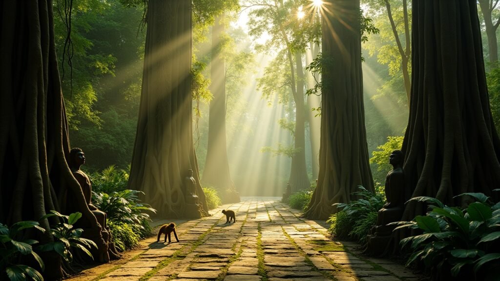 Ubud monkey forest path Bali