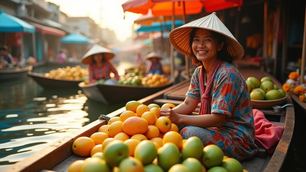 Bangkok floating market vendor