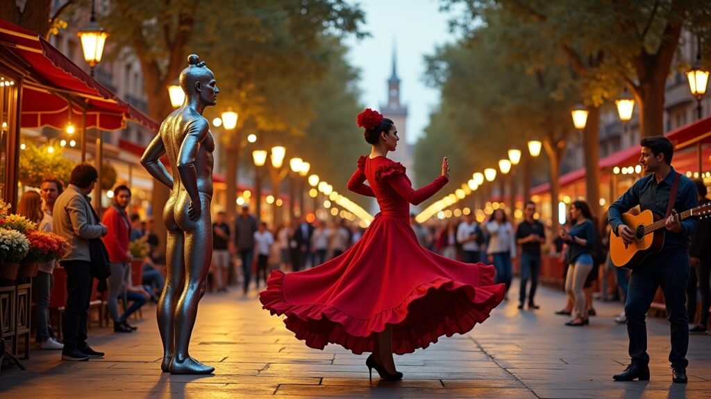 Las Ramblas street performers