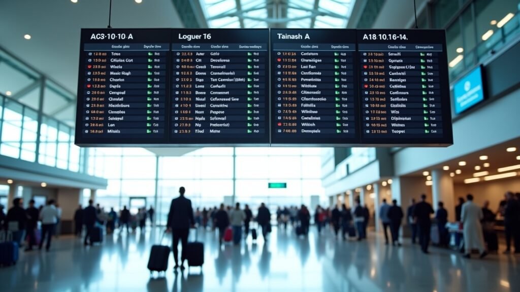 Airport departure board