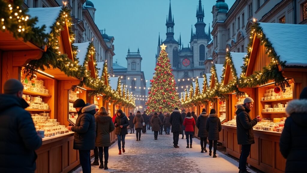 Christmas market in Vienna winter