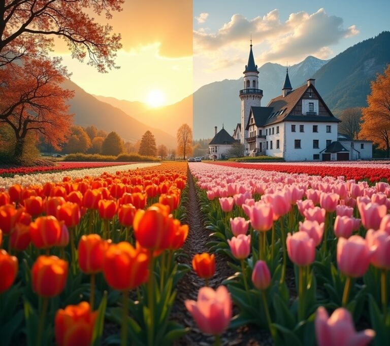 European cobblestone street in summer