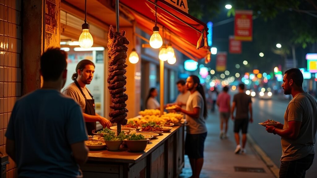 Street tacos Mexico City sidewalk