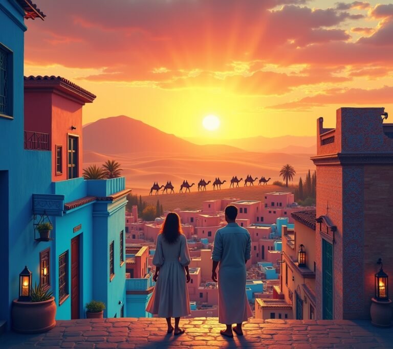 Marrakech souks colorful spices