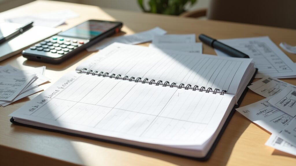 Receipt and expense tracking notebook