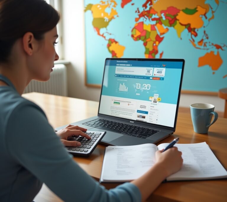 Spreadsheet with travel budget categories