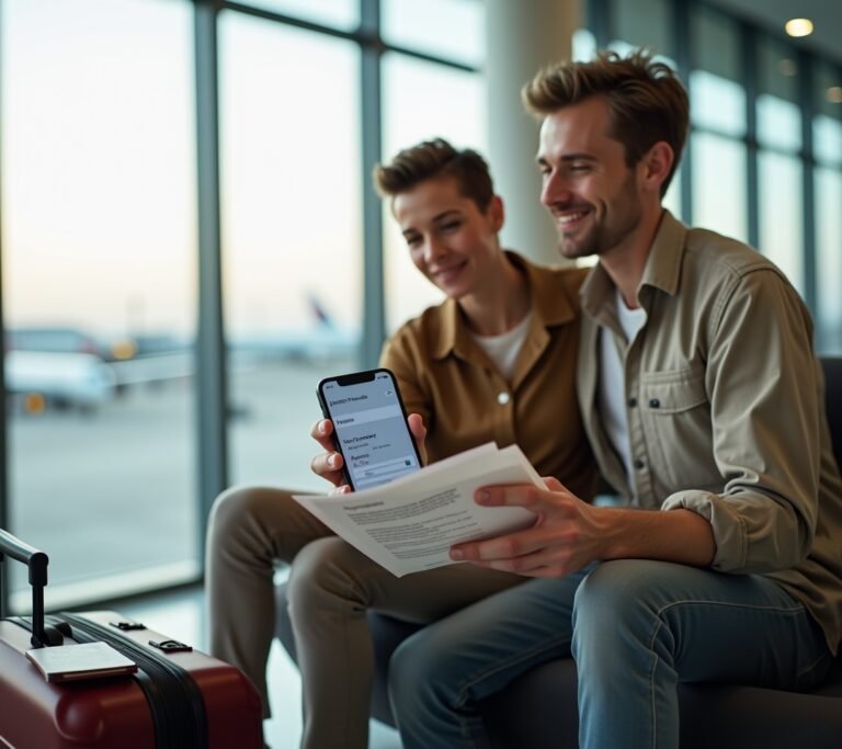 Travel documents with insurance card