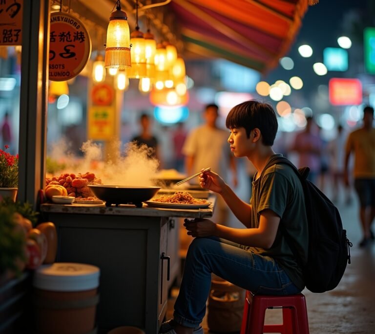 Local market with fresh produce abroad