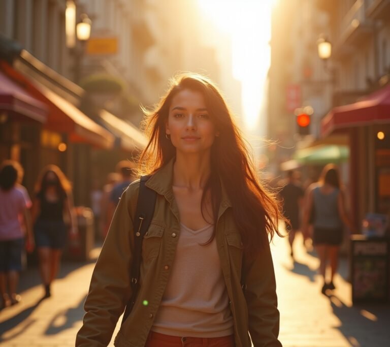 Traveler at free museum entrance