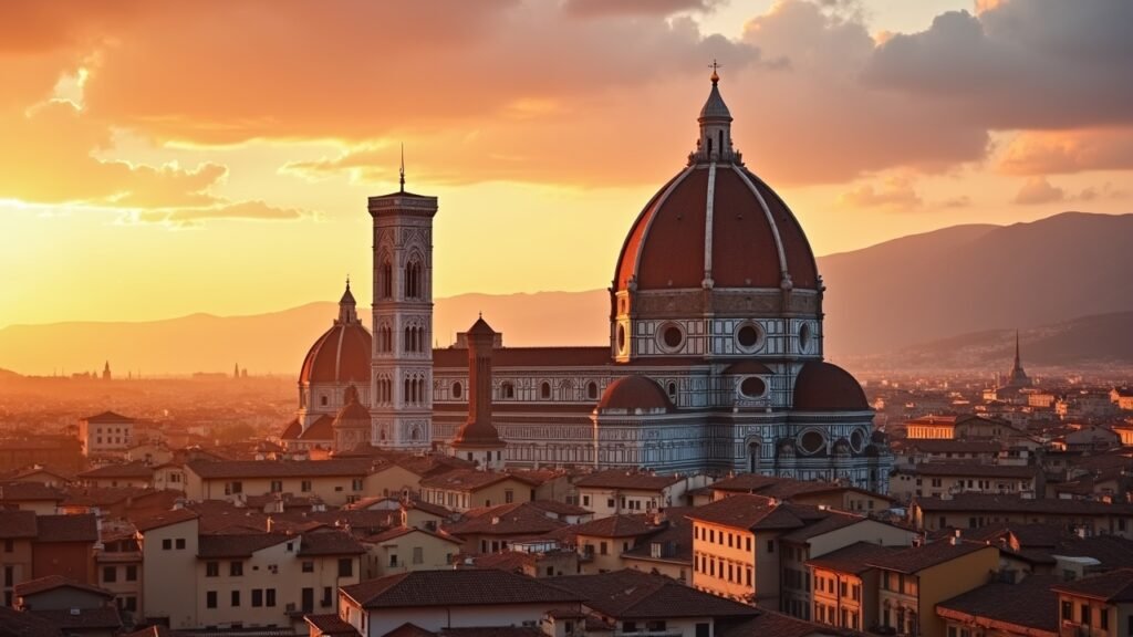 Florence Duomo cathedral sunset