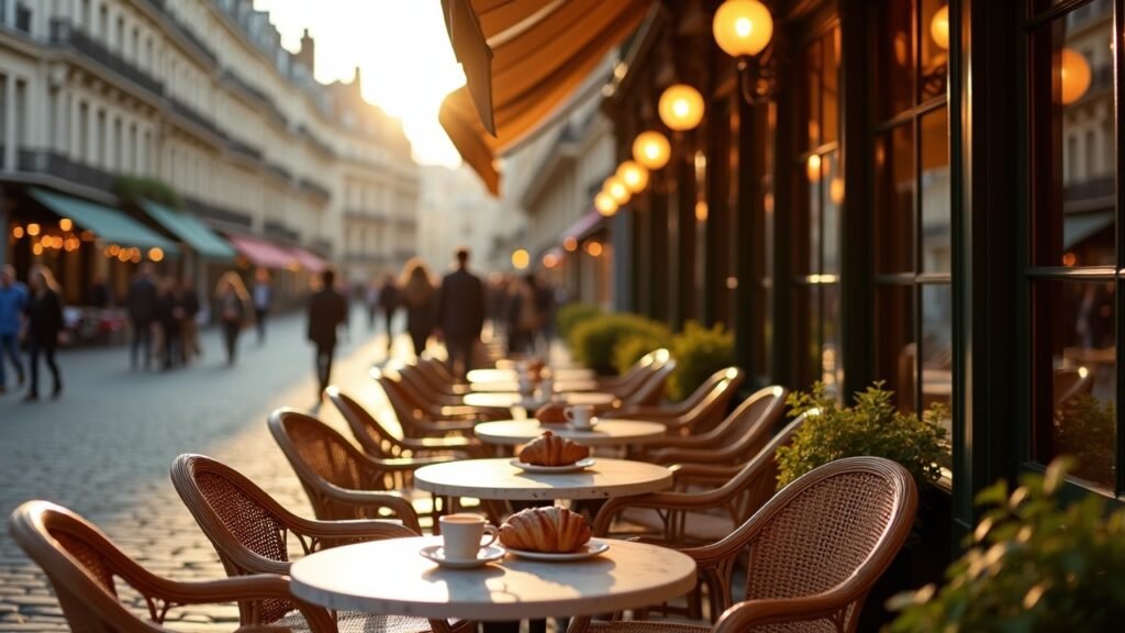 Parisian café with outdoor seating