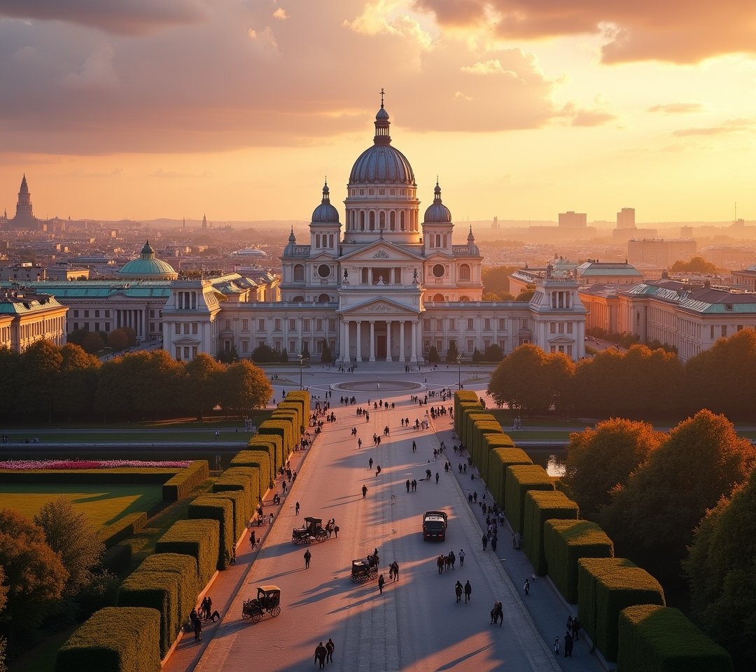 Vienna opera house exterior evening