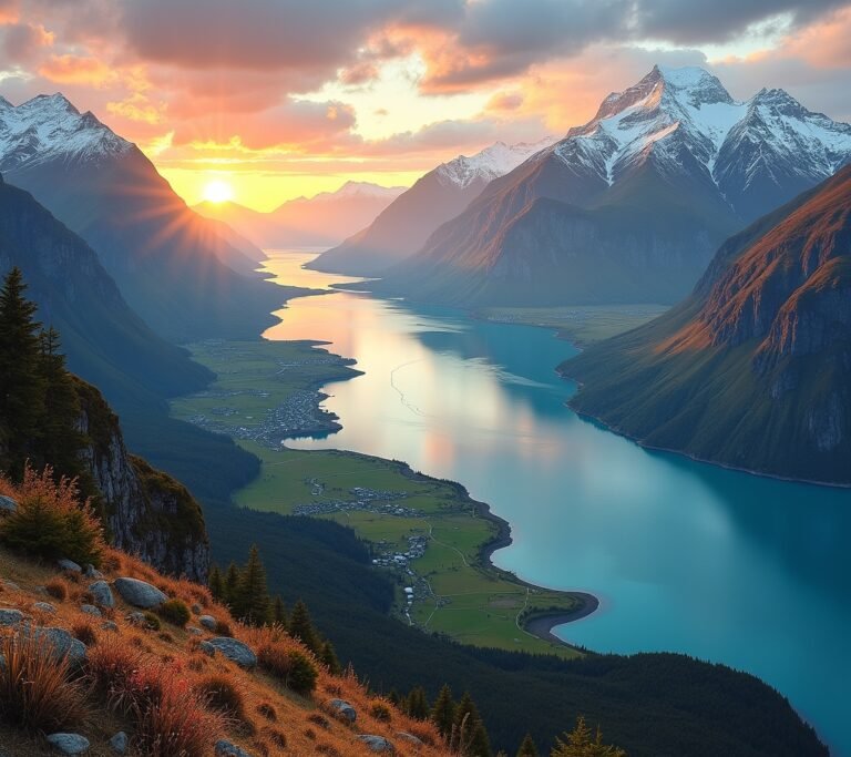 Queenstown lake mountain reflection NZ