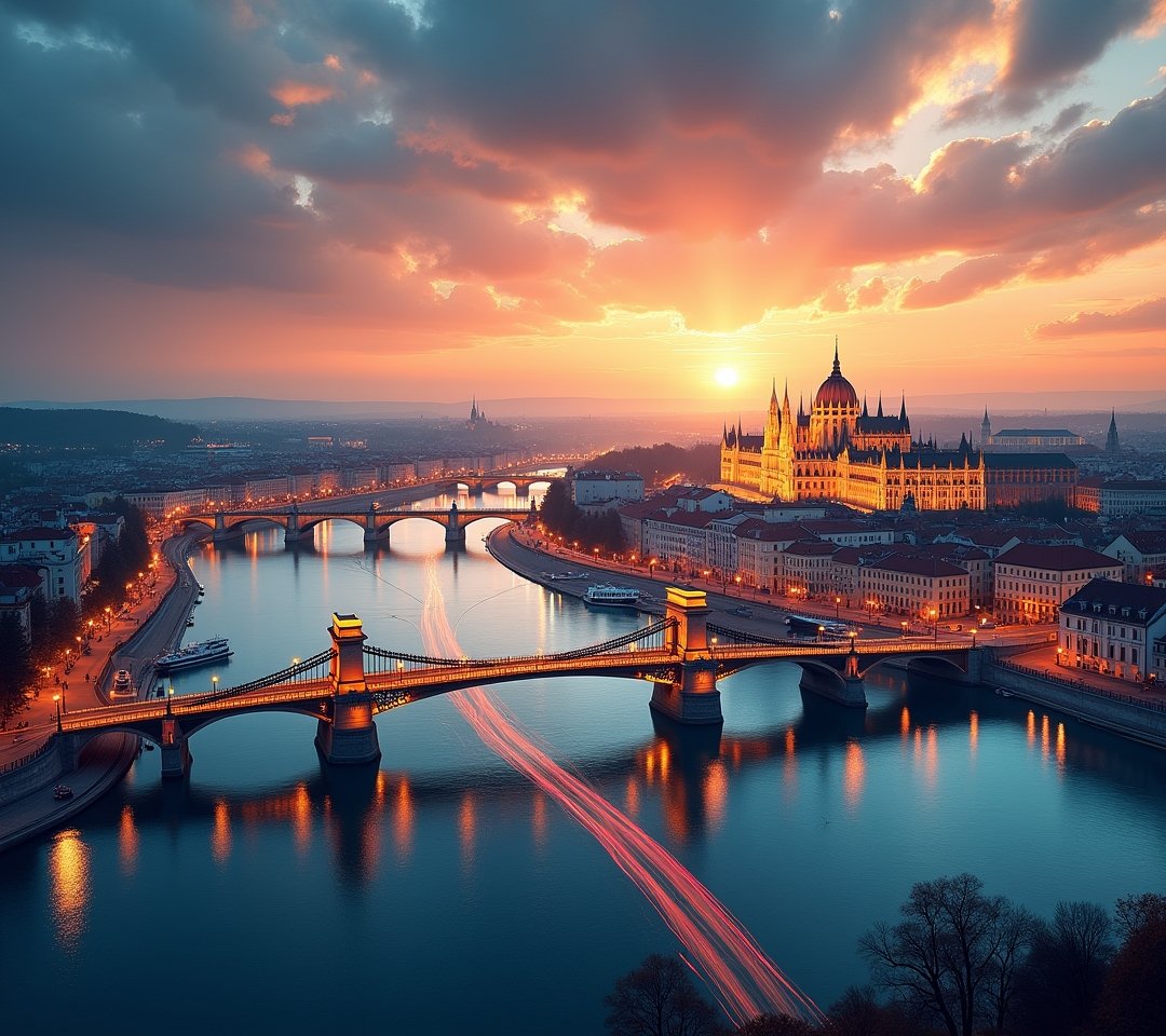 Budapest Parliament Danube reflection