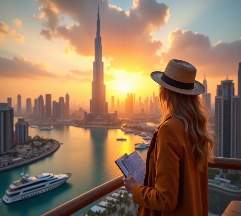 Dubai skyline Burj Khalifa night