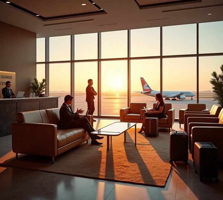 Airport lounge comfortable seating view