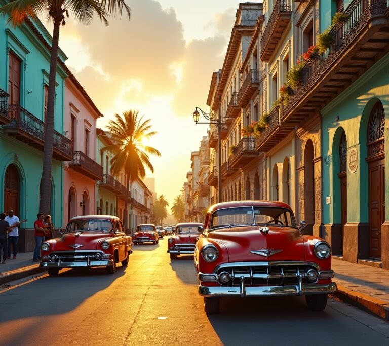Havana Malecon sea wall sunset
